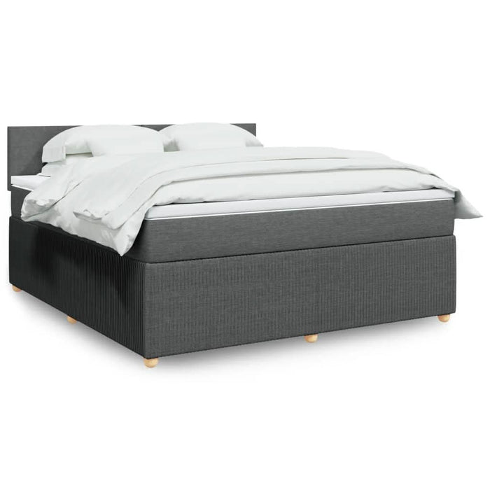 Pat box spring cu saltea, gri închis, 180x200 cm, textil - WALTI WALTI