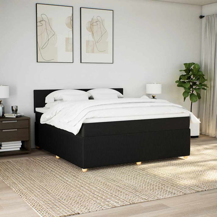 Pat box spring cu saltea, negru, 180x200 cm, catifea - WALTI WALTI