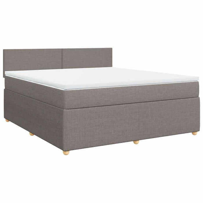 Pat continental cu saltea, gri taupe, 180x200 cm, textil - WALTI WALTI