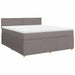 Pat continental cu saltea, gri taupe, 180x200 cm, textil - WALTI WALTI