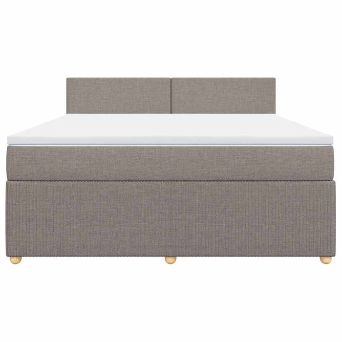 Pat continental cu saltea, gri taupe, 180x200 cm, textil - WALTI WALTI