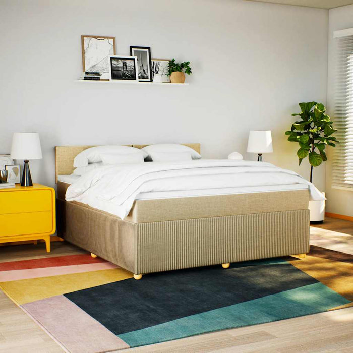 Pat continental cu saltea, crem, 180x200 cm, textil - WALTI WALTI