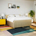 Pat continental cu saltea, crem, 180x200 cm, textil - WALTI WALTI
