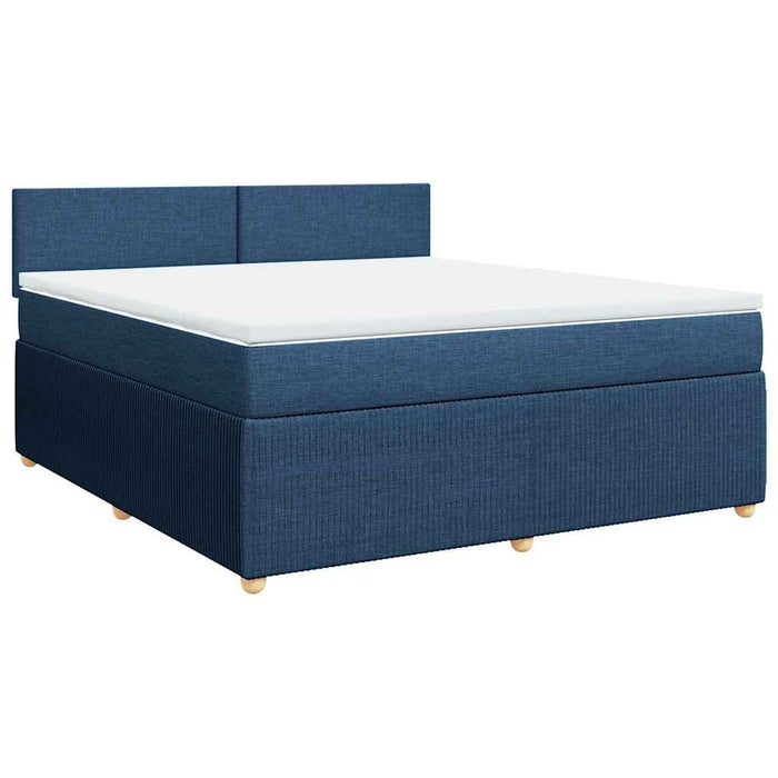 Pat box spring cu saltea, albastru, 180x200 cm, material textil - WALTI WALTI