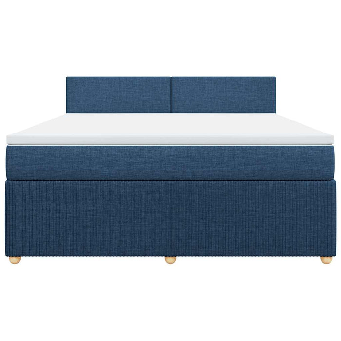 Pat box spring cu saltea, albastru, 180x200 cm, material textil - WALTI WALTI
