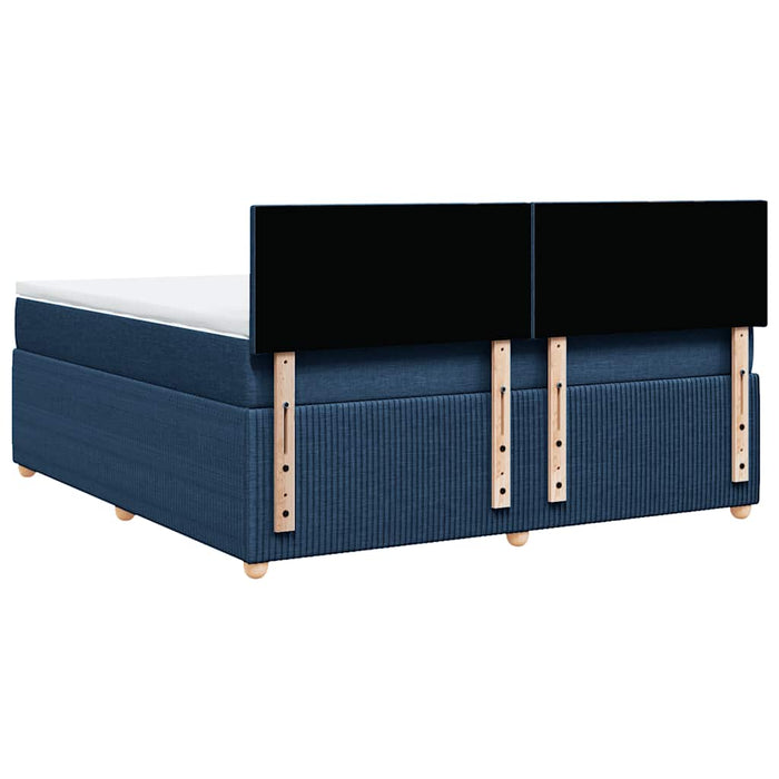 Pat box spring cu saltea, albastru, 180x200 cm, material textil - WALTI WALTI