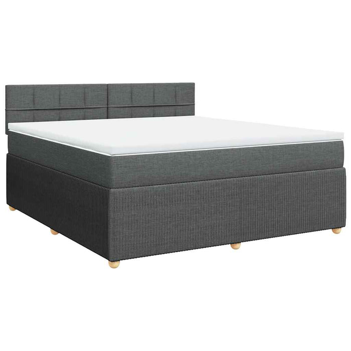 Pat box spring cu saltea, gri închis, 180x200 cm, textil - WALTI WALTI