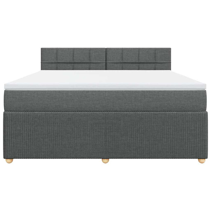 Pat box spring cu saltea, gri închis, 180x200 cm, textil - WALTI WALTI