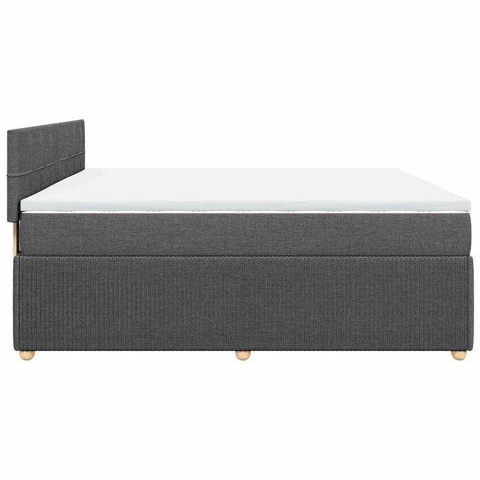Pat box spring cu saltea, gri închis, 180x200 cm, textil - WALTI WALTI