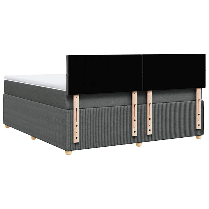Pat box spring cu saltea, gri închis, 180x200 cm, textil - WALTI WALTI