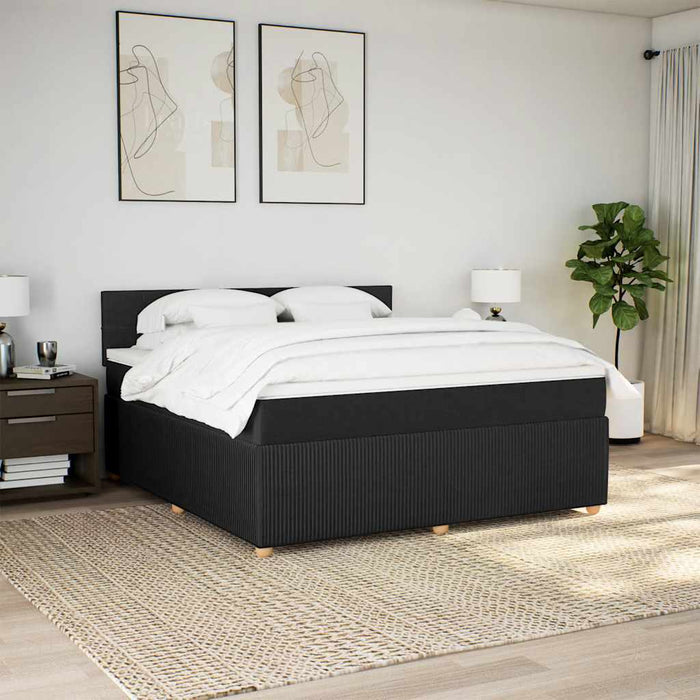 Pat box spring cu saltea, negru, 180x200 cm, catifea - WALTI WALTI