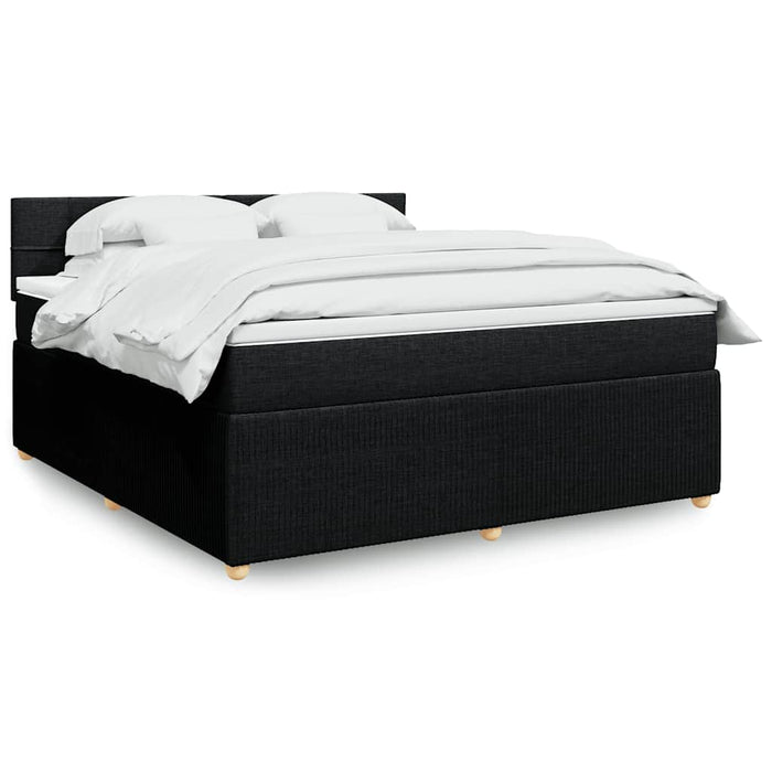 Pat box spring cu saltea, negru, 180x200 cm, catifea - WALTI WALTI