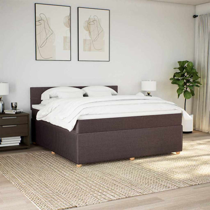 Pat continental cu saltea maro închis 180x200cm material textil - WALTI WALTI