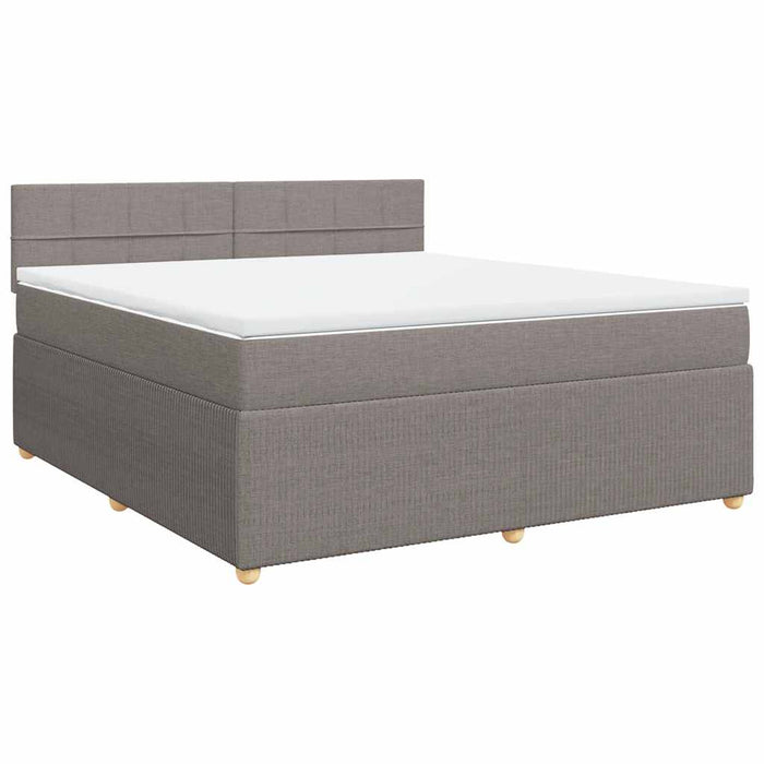 Pat continental cu saltea, gri taupe, 180x200 cm, textil - WALTI WALTI