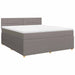 Pat continental cu saltea, gri taupe, 180x200 cm, textil - WALTI WALTI