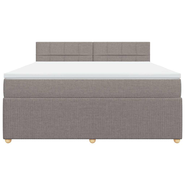 Pat continental cu saltea, gri taupe, 180x200 cm, textil - WALTI WALTI