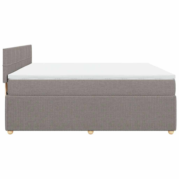Pat continental cu saltea, gri taupe, 180x200 cm, textil - WALTI WALTI