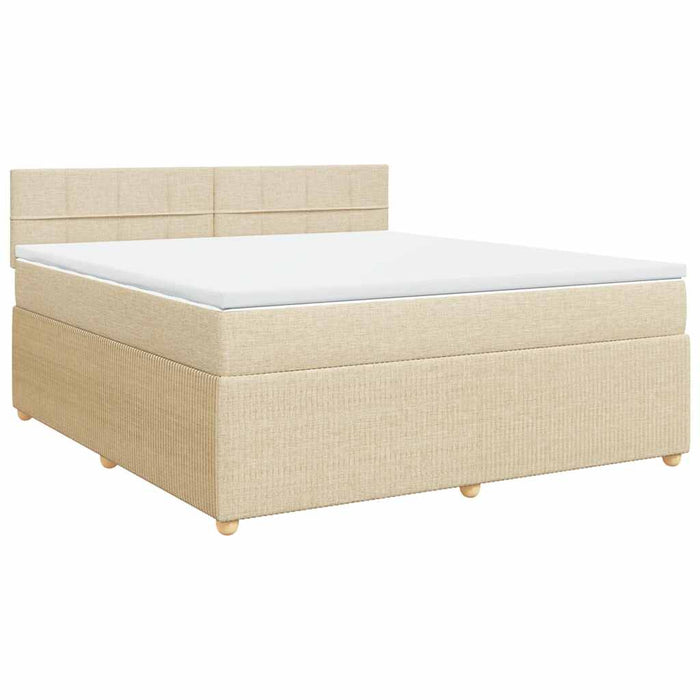 Pat continental cu saltea, crem, 180x200 cm, textil WALTI