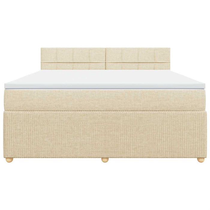 Pat continental cu saltea, crem, 180x200 cm, textil WALTI