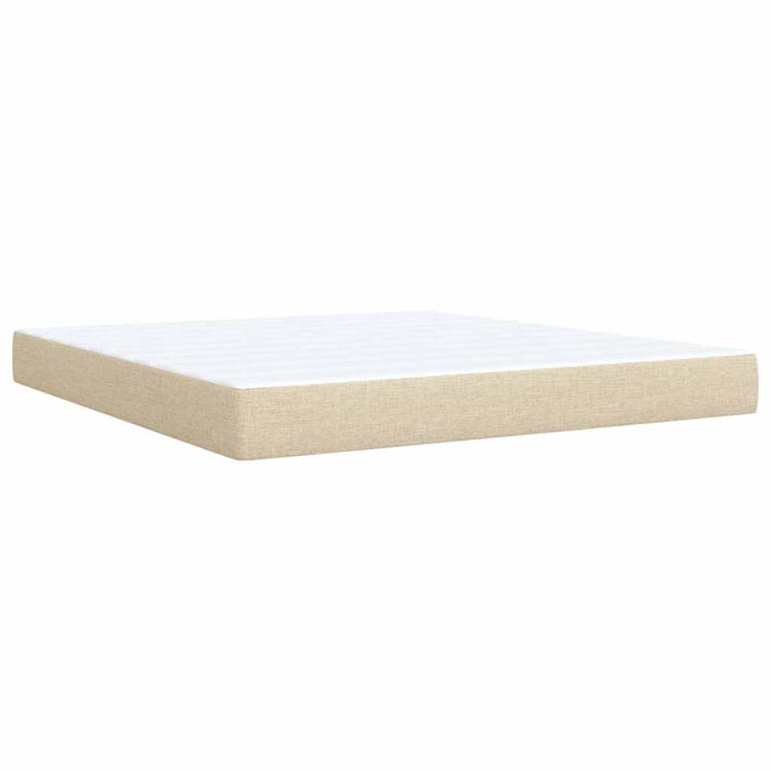 Pat continental cu saltea, crem, 180x200 cm, textil WALTI