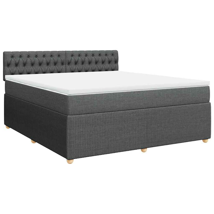 Pat box spring cu saltea, gri închis, 180x200 cm, textil - WALTI WALTI