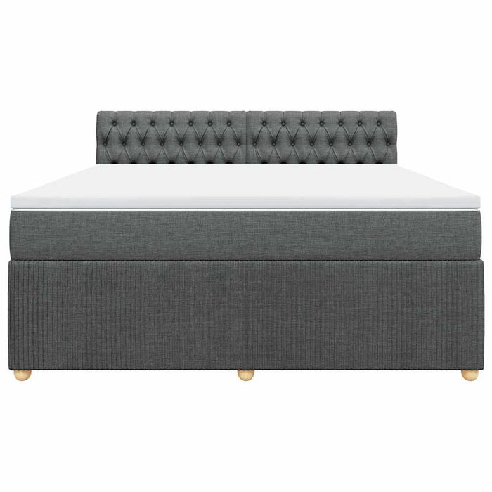 Pat box spring cu saltea, gri închis, 180x200 cm, textil - WALTI WALTI