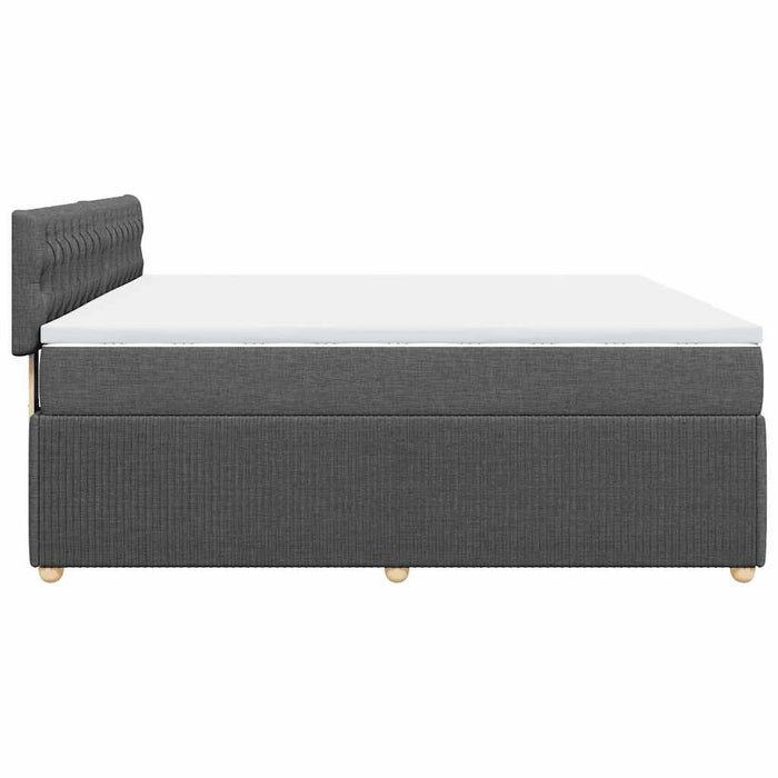 Pat box spring cu saltea, gri închis, 180x200 cm, textil - WALTI WALTI