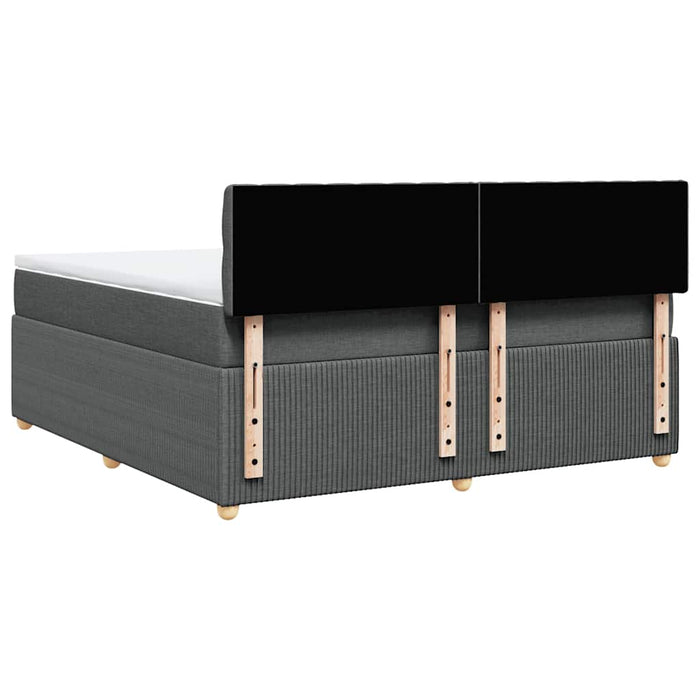 Pat box spring cu saltea, gri închis, 180x200 cm, textil - WALTI WALTI