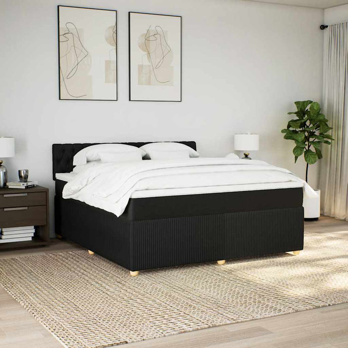 Pat box spring cu saltea, negru, 180x200 cm, catifea - WALTI WALTI