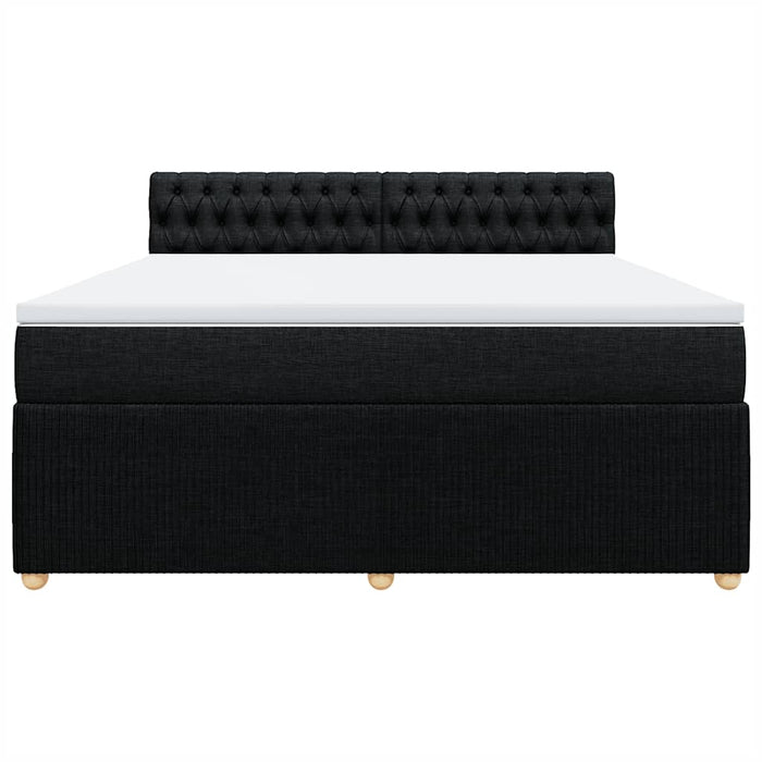 Pat box spring cu saltea, negru, 180x200 cm, catifea - WALTI WALTI