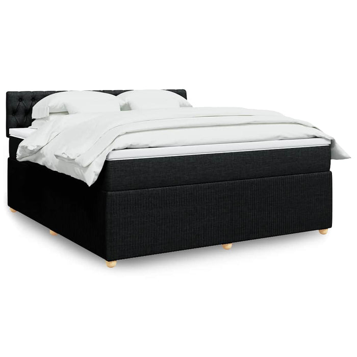 Pat box spring cu saltea, negru, 180x200 cm, catifea - WALTI WALTI