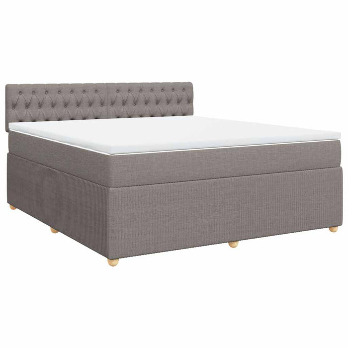 Pat continental cu saltea, gri taupe, 180x200 cm, textil - WALTI WALTI