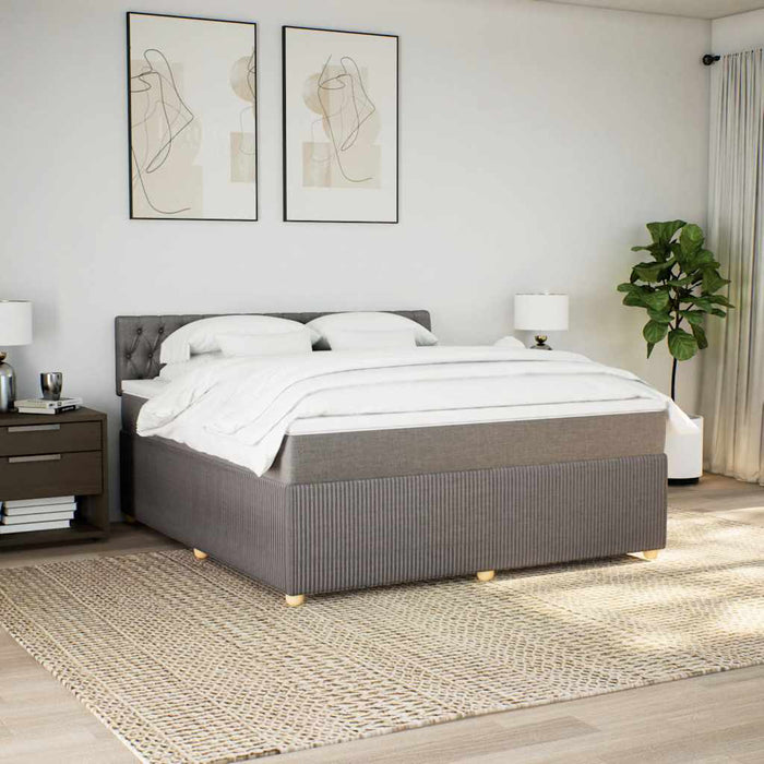 Pat continental cu saltea, gri taupe, 180x200 cm, textil - WALTI WALTI
