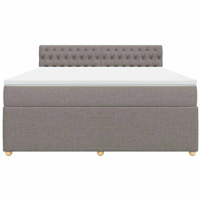 Pat continental cu saltea, gri taupe, 180x200 cm, textil - WALTI WALTI