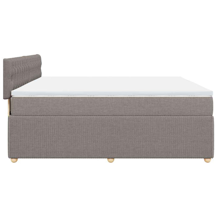 Pat continental cu saltea, gri taupe, 180x200 cm, textil - WALTI WALTI