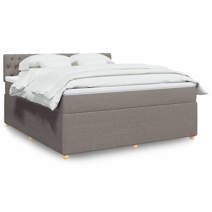 Pat continental cu saltea, gri taupe, 180x200 cm, textil - WALTI WALTI