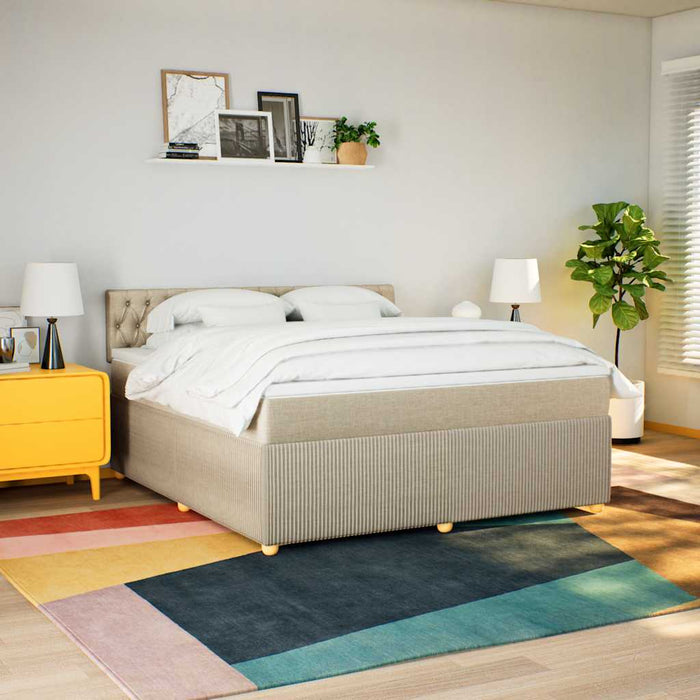 Pat continental cu saltea, crem, 180x200 cm, textil - WALTI WALTI
