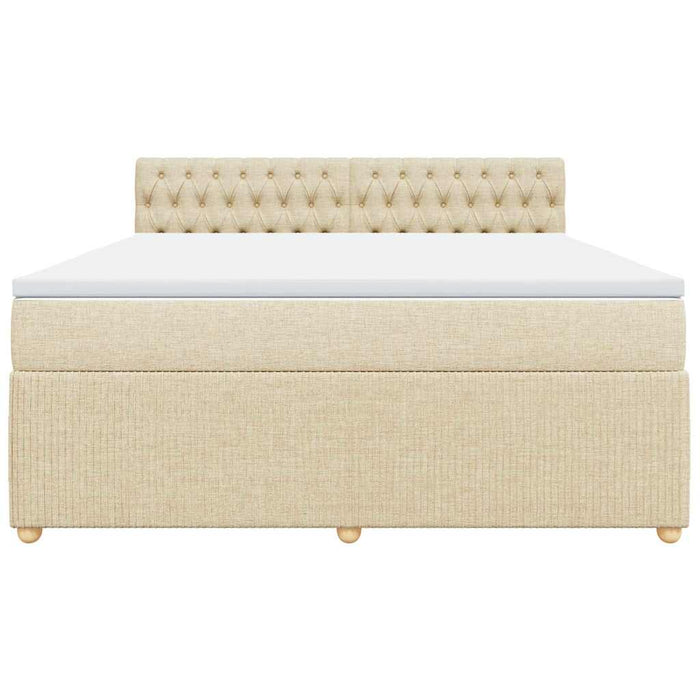 Pat continental cu saltea, crem, 180x200 cm, textil - WALTI WALTI