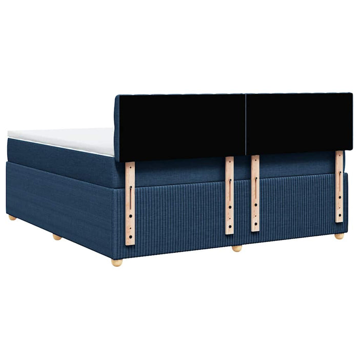 Pat box spring cu saltea, albastru, 180x200 cm, material textil - WALTI WALTI