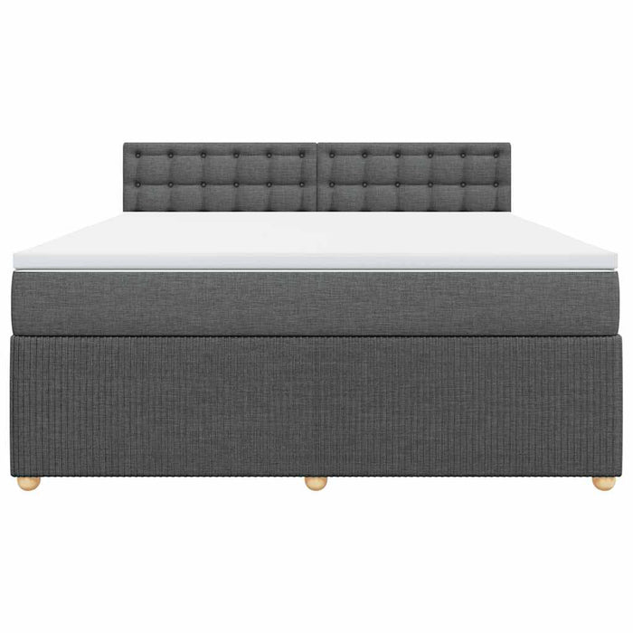 Pat box spring cu saltea, gri închis, 180x200 cm, textil - WALTI WALTI