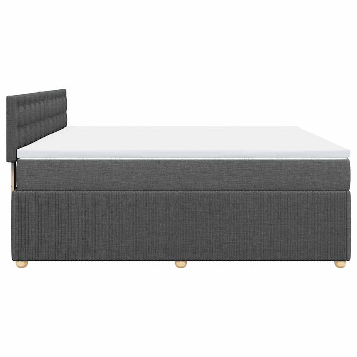 Pat box spring cu saltea, gri închis, 180x200 cm, textil - WALTI WALTI