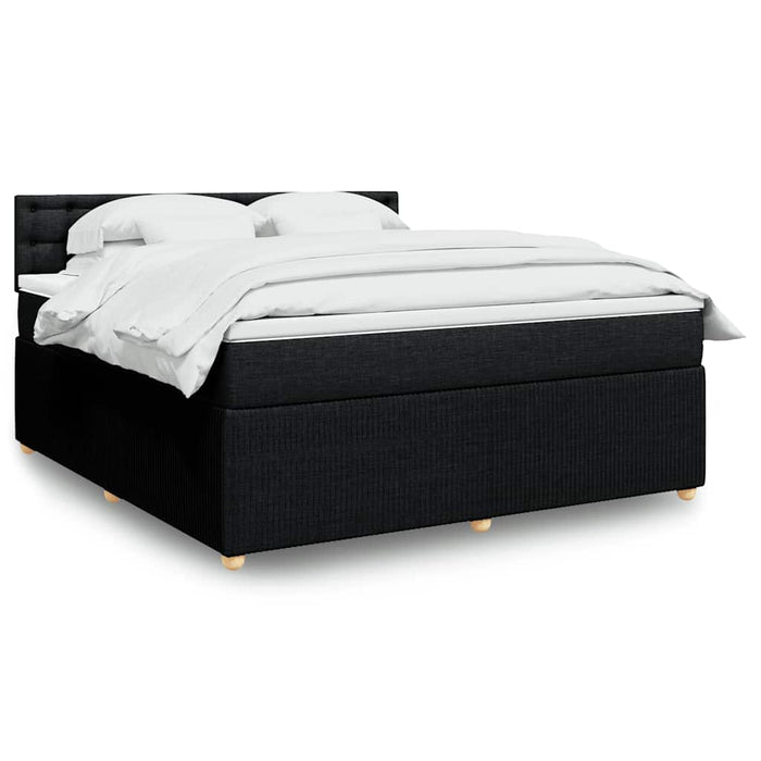 Pat box spring cu saltea, negru, 180x200 cm, catifea - WALTI WALTI