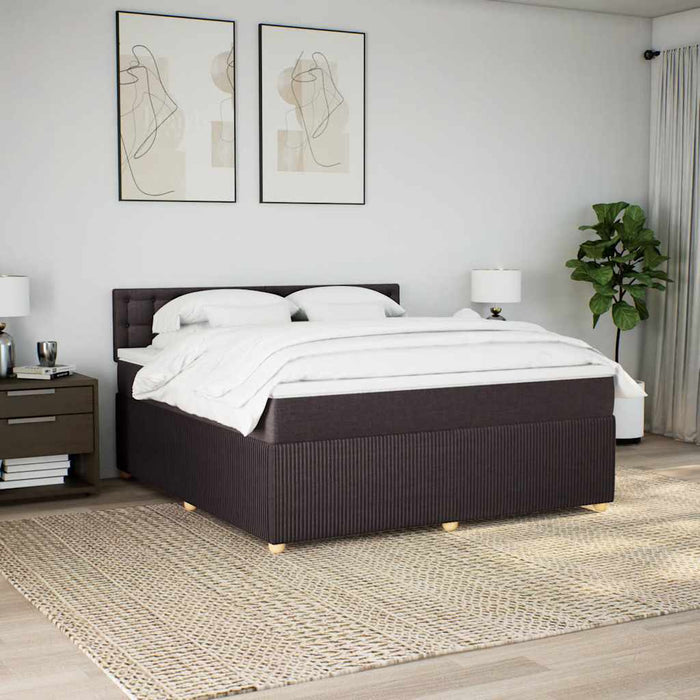 Pat continental cu saltea maro închis 180x200cm material textil - WALTI WALTI