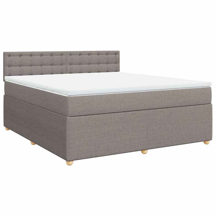 Pat continental cu saltea, gri taupe, 180x200 cm, textil - WALTI WALTI