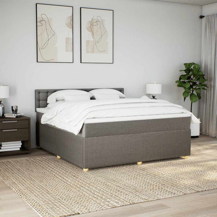 Pat continental cu saltea, gri taupe, 180x200 cm, textil - WALTI WALTI