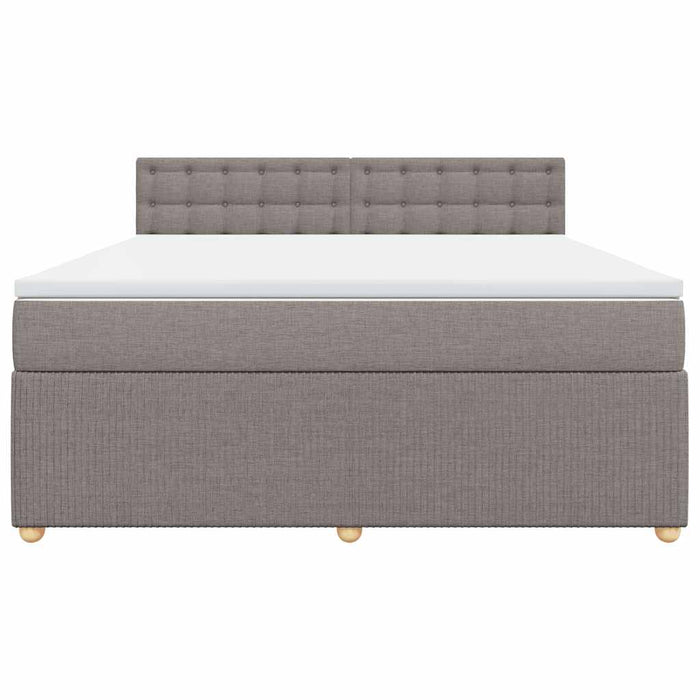 Pat continental cu saltea, gri taupe, 180x200 cm, textil - WALTI WALTI