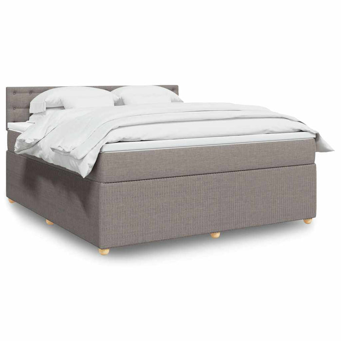 Pat continental cu saltea, gri taupe, 180x200 cm, textil - WALTI WALTI