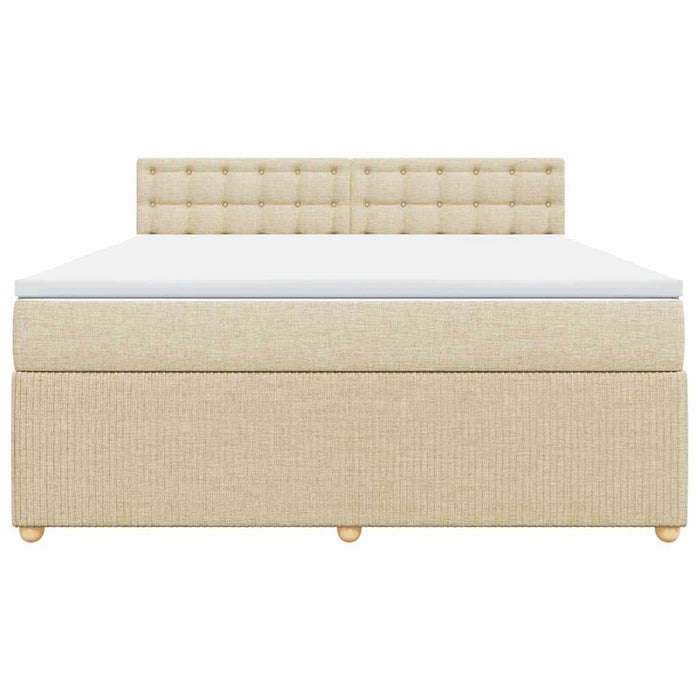 Pat continental cu saltea, crem, 180x200 cm, textil - WALTI WALTI