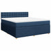 Pat box spring cu saltea, albastru, 180x200 cm, material textil - WALTI WALTI