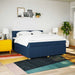 Pat box spring cu saltea, albastru, 180x200 cm, material textil - WALTI WALTI